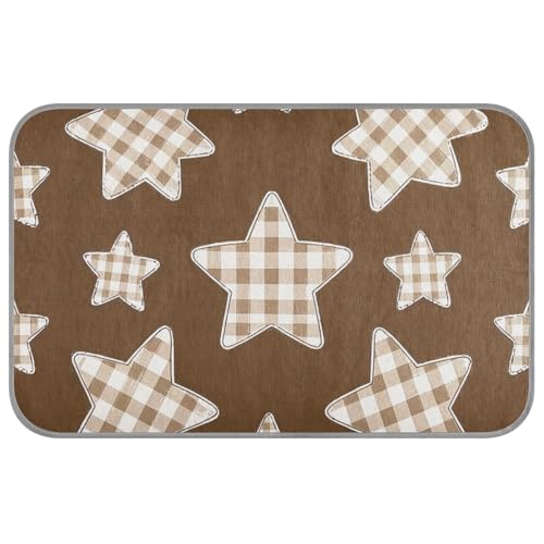 aidingzhi Kühlmatte mit Karomuster, Karomuster, Gel, kühlend, waschbar, für Kaninchen, gemütlich, tragbar, 60 x 97 cm, Braun von aidingzhi