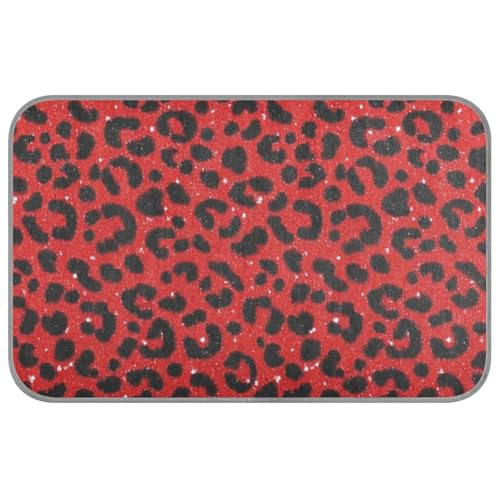 aidingzhi Kühlmatte mit künstlichem Glitzer-Leopardenmuster, für den Außenbereich, kühlend, für den Außenbereich, für Kaninchen, zum Schlafen im Sommer, 60 x 97 cm, Rot von aidingzhi