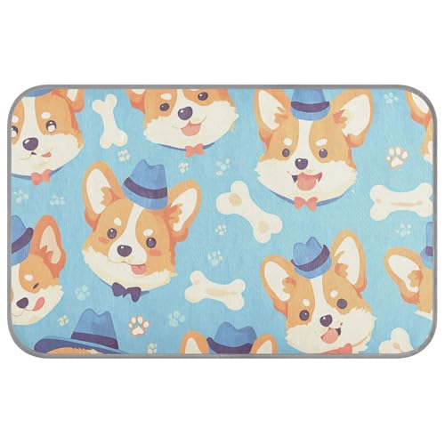 aidingzhi Kühlmatte mit niedlichem Cartoon-Hut, Tier, Hundeknochen, für den Außenbereich, Kühlmatte für Katzen, Outdoor, für Tiere, draußen, rutschfest, 60 x 97 cm von aidingzhi