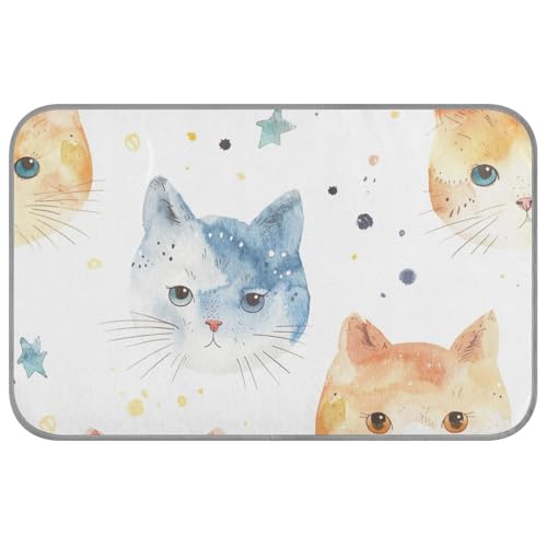 aidingzhi Kühlmatte mit niedlichem Katzengesicht für Hunde, Kühlkissen für Katzen für Huhn, gemütlich, weich, 60 x 97 cm von aidingzhi
