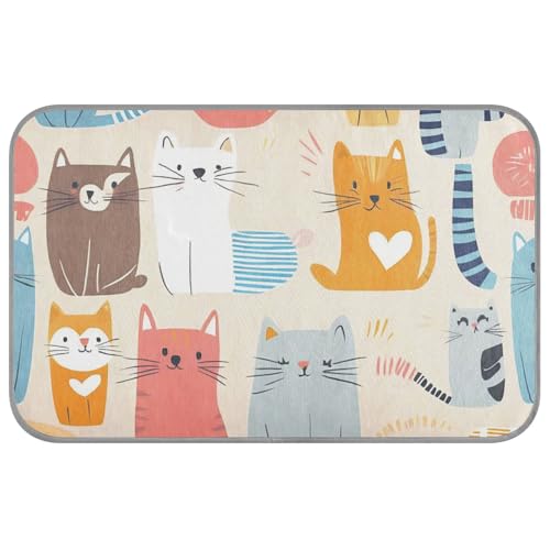 aidingzhi Kühlmatten im Boho-Stil, Motiv: Katzen, bunte Safari-Hundematten, kühlende Hundematten für Böden, wasserdicht, für Kätzchen, Outdoor, Sommer, 60 x 97 cm von aidingzhi