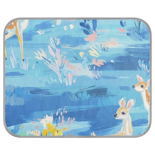 aidingzhi Nette Hirsch Blauer Himmel Blumen Katze Kühlpad Kühlmatte für Hunde für Kätzchen Indoor Rutschfest 22 × 27.6 cm aidingzhi Nette Hirsch Blauer Himmel Blumen Katze Kühlpad Kühlmatte für Hunde für Kätzchen Indoor Rutschfest 22 × 27.6 cm von aidingzhi