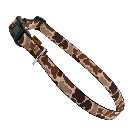 Aiminto Dog Collar, Cute Camouflage Pattern, Soft and Adjustable Collar with Quick Release Buckle (L (Neck 16-28", Width 1"), Camouflage Brown) von aiminto