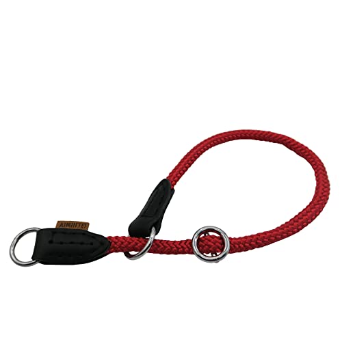 Aiminto Geflochtenes Halsband, Profi-Training-Hundehalsband, kein Ziehen, rundes Martingalhalsband, Schlupfhalsband mit verschiebbarem Stoppring, ideal für extra kleine Hunde (XS (1/4 Zoll) – 35,6 cm von aiminto