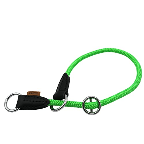 Aiminto Geflochtenes Halsband, Profi-Training-Hundehalsband, kein Ziehen, rundes Martingalhalsband, Schlupfhalsband mit verschiebbarem Stoppring, ideal für mittelgroße Hunde (M (1/3 Zoll) – 45,7 cm von aiminto
