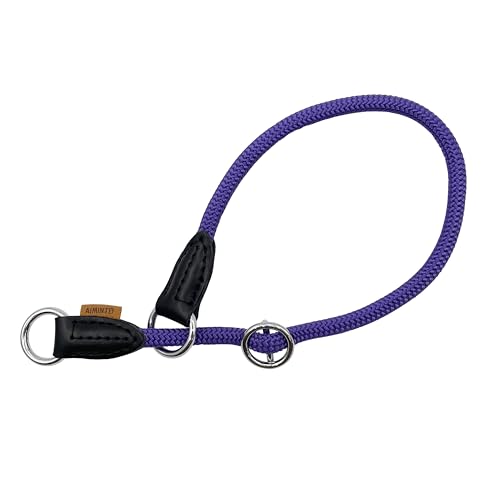 Aiminto Geflochtenes Halsband, Profi-Training-Hundehalsband, kein Ziehen, rundes Martingalhalsband, Schlupfhalsband mit verschiebbarem Stoppring, ideal für mittelgroße Hunde (M (1/3 Zoll) – 45,7 cm von aiminto