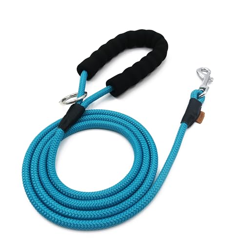 Aiminto Dog Leash, Braided Rope Traction – Walking Training Lead for Small Dogs ((1/3") - 6FT, Light Blue) von aiminto