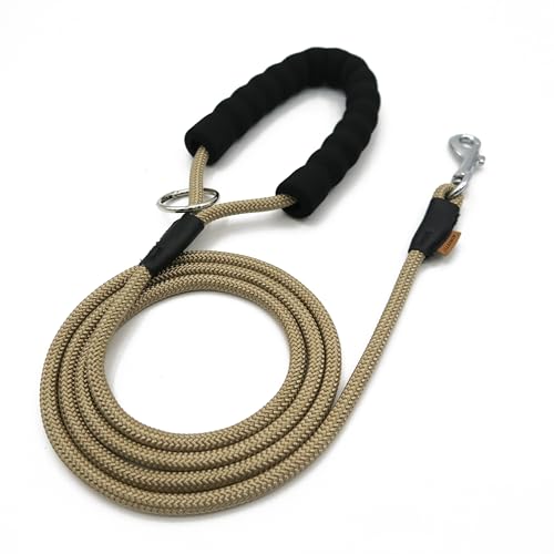 Aiminto Dog Leash, Braided Rope Traction – Walking Training Lead for Small Dogs ((1/3") - 6FT, Khaki) von aiminto