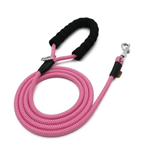 Aiminto Dog Leash, Braided Rope Traction – Walking Training Lead for Small Dogs ((1/3") - 6FT, Pink) von aiminto
