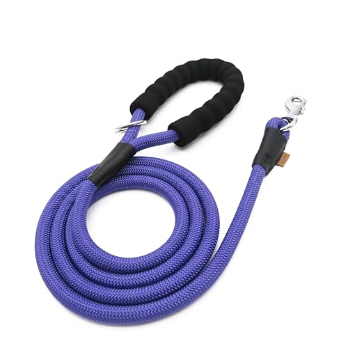 Aiminto Hundeleine, geflochtenes Seil Traktion, Walking-Trainingsleine für mittelgroße Hunde (1,27 cm) - 1,8 m, Lila von aiminto