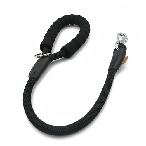 Aiminto Hundeleine, geflochtenes Seil Traktion, Walking-Trainingsleine für mittelgroße Hunde (1,27 cm) – 60 cm, Schwarz von aiminto
