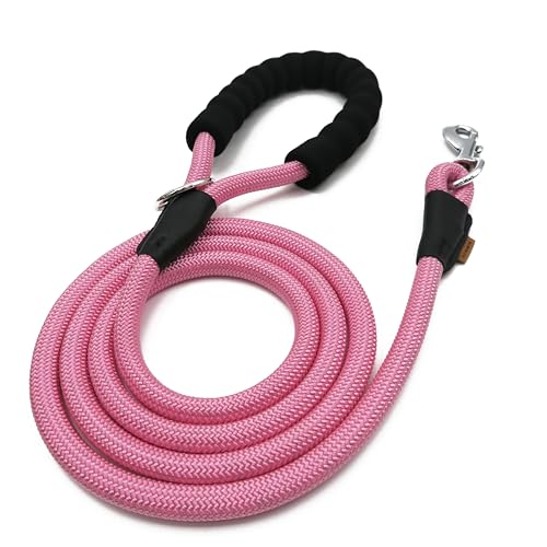 Aiminto Hundeleine, geflochtenes Seil Traktion - Walking Trainingsleine für mittelgroße Hunde (1/2 Zoll) - 6FT, Rosa) von aiminto