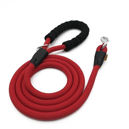 Aiminto Hundeleine, geflochtenes Seil Traktion - Walking Trainingsleine für mittelgroße Hunde (1/2 Zoll) - 6FT, Rot) von aiminto