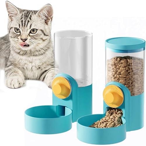 Auto Dog Cat Feeder and Water Dispenser Set, Gravity Feeder and Waterer Set for Small Large Pets Puppy Kitten Rabbit Large Capacity von aingycy