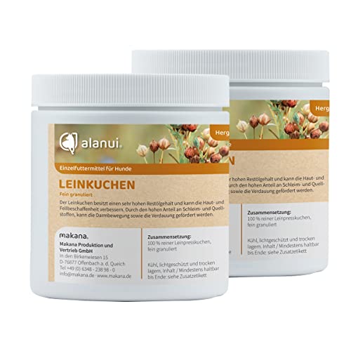 alanui Leinkuchen Granulat (fein granuliert) für Hunde, 2 x 250 g Dose von alanui