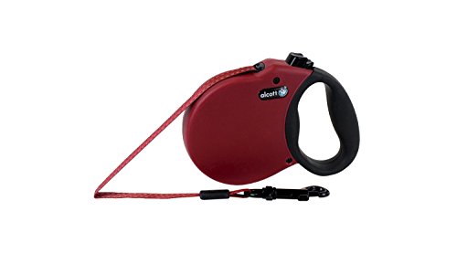Alcott 5134-RLSHPW Abenteuer Rolleinen für Hunde Gurtleine 3 m lektstreifen im Gurt mit Soft Grauer Griff XS rot, 11 kg von alcott