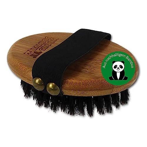 BAMBOO GROOM Palm Brush Fellbürste I Bürsten für kurze & lange Haare I Hundebürste aus Wildschweinborsten I Reinigende Hundebürsten I Katzenbürste zur Fellpflege I Bürste für Katze & Hund von alcott