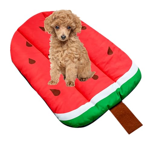 alfyng Haustier-Hundeunterlage, tragbar, waschbar, niedliches Obstmuster, Sommerbett, Schlafmatratze, Kissen, Hundesitz (Wassermelone) von alfyng