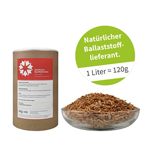 algova Gammarus Bachflohkrebse getrocknet • Fischfutter Goldfische Teichfische Koi • Futter Schildkröten Reptilien und Hühner 1000ml = 120g algova Gammarus Bachflohkrebse getrocknet • Fischfutter Goldfische Teichfische Koi • Futter Schildkröten Reptilien und Hühner 1000ml = 120g von algova
