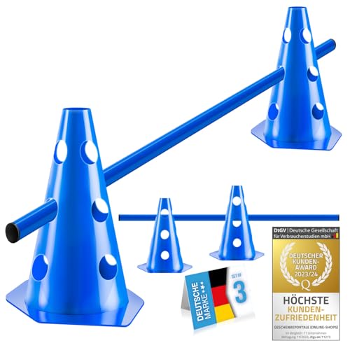 all Pets United® Steckhürden Set für Hunde; Agility Trainingszubehör für Hunde & Pferde; Hürdenset mit Stange & Hütchen für Tier & Fußballtraining; Wetterfest & Stabil (1 Set) von all Pets United