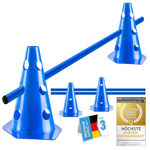 all Pets United® Steckhürden Set für Hunde; Agility Trainingszubehör für Hunde & Pferde; Hürdenset mit Stange & Hütchen für Tier & Fußballtraining; Wetterfest & Stabil (2 Sets) von all Pets United