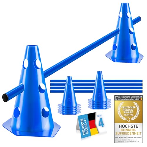 all Pets United® Steckhürden Set für Hunde; Agility Trainingszubehör für Hunde & Pferde; Hürdenset mit Stange & Hütchen für Tier & Fußballtraining; Wetterfest & Stabil (4 Sets) von all Pets United