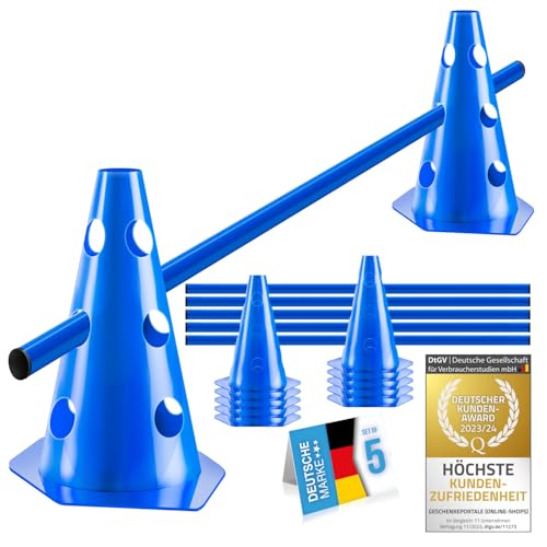 all Pets United® Steckhürden Set für Hunde; Agility Trainingszubehör für Hunde & Pferde; Hürdenset mit Stange & Hütchen für Tier & Fußballtraining; Wetterfest & Stabil (5 Sets) von all Pets United