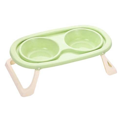 Futterstation für Hunde mit mehreren Höhen, spritzwassergeschützt, Funktionen für einfache Reinigung, Pastellfarben, Doppelnapf, Edelstahl-Futterspender von alloneslife