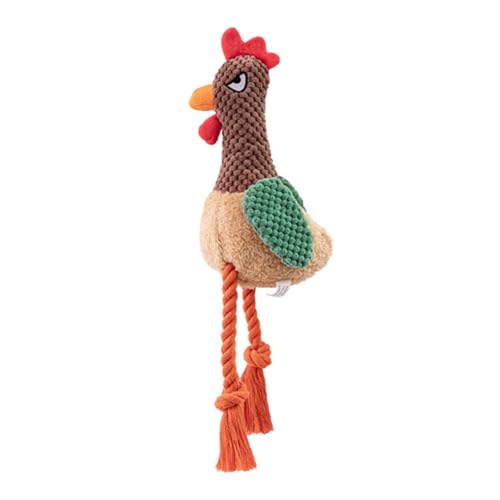alloneslife Quietschende Plüsch Rooster Hundekau Seilspielzeug Mit Baumwollberuhigungsstärke Für Innenhöhe Freien Outdoor Pet Entertainment Interaktion Quietschendes Haustier von alloneslife