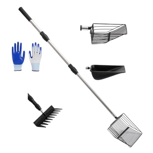 alloneslife Robuster Edelstahl-Hühnerstall, Gülle-Schaufel, ergonomischer Griff, Reinigungswerkzeug für effiziente Geflügelabfallreinigung, Viehabfallentfernung, Schaufel von alloneslife