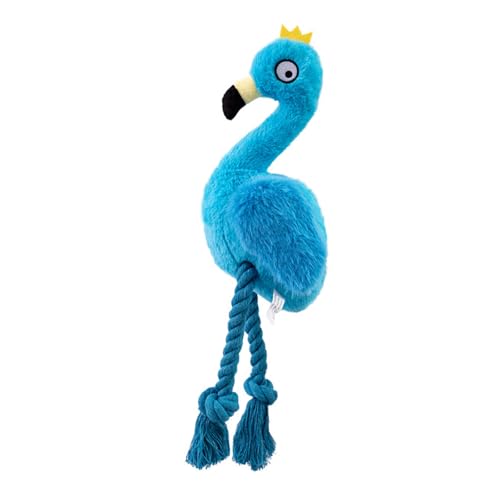 alloneslife Schöne Plüsch Flamingos Hund Kaut Spielzeug Wattestäte Seil Quietscht Interaktion Zähne Reinigung Rassen Unterhaltung Spielset Squeaky Plüschhundspielzeug von alloneslife