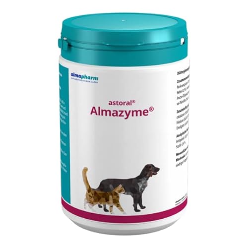 almapharm astoral Almazyme Pulver | 500 g | Ergänzungsfuttermittel für Hunde und Katzen | Vitalstoffe die zum optimalen Nahrungsaufschluss für Hunde und Katzen beitragen können von almapharm