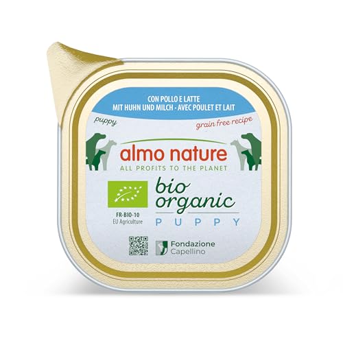 Almo Nature Bio Organic Puppy Nassfutter für Puppy Puppy mit Huhn und Milch - Aluschale 100 g. von almo nature