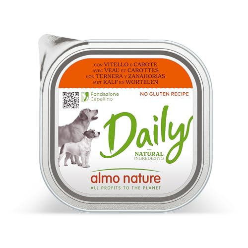 almo nature Daily Nassfutter für Hunde mit Kalb und Karotten, Ohne Gluten 9er Pack (9x300 g) von almo nature