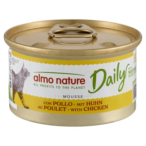 Almo Nature Daily Grain Free Katzenfutter, Mousse mit Huhn, Alleinfutter für Katzen, Nassfutter 24er Pack (24 x 85g) von almo nature
