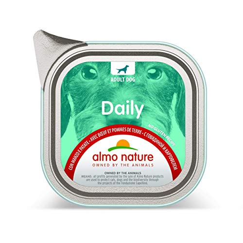 Almo Nature Daily Nassfutter für Erwachsene Hunde mit Rind und Kartoffeln - Aluschale 100 g. von almo nature