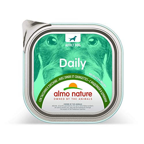Almo Nature Daily Nassfutter für Erwachsene Hunde mit Truthahn und Zucchini - Aluschale 9 X 300 g von almo nature
