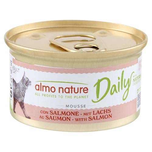 Almo Nature Daily Nassfutter für Erwachsene Katzen Mousse mit Lachs - Dose 24x85 g von almo nature