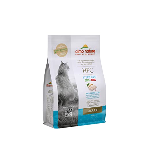 Almo Nature HFC Adult Sterilized - Trockennahrung für Katzen mit frischem Kabeljau ursprünglich Lebensmittelqualität und werden jetzt für Katzennahrung verwendet von almo nature