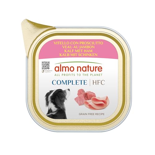 Almo Nature HFC Complete, Nassfutter für Erwachsene Hunde, Kalb mit Schinken, 1,65 kg (11 x 150 g) von almo nature