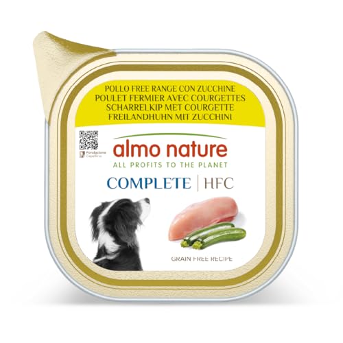 Almo Nature HFC Complete, Nassfutter für Erwachsene Hunde - Huhn Free Range mit Zucchini - Packung mit 1.445 kg (17 x 85 g) von almo nature