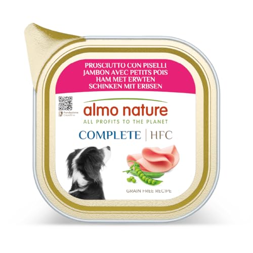 Almo Nature HFC Complete, Nassfutter für Erwachsene Hunde - Schinken mit Erbsen - Packung mit 1.445 kg (17 x 85 g) von almo nature