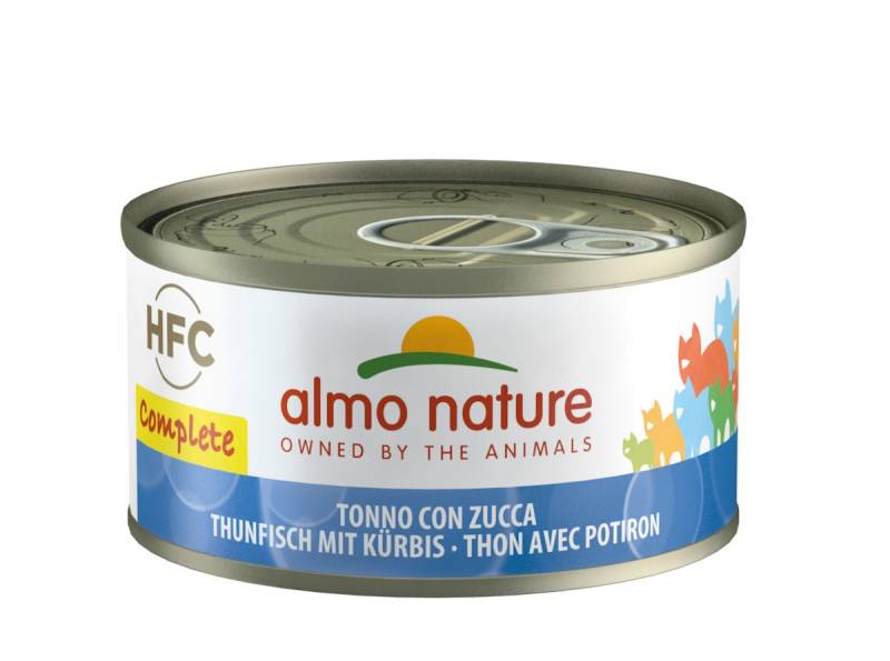 Almo Nature HFC Complete 70g Dose Katzennassfutter Sparpaket 48 x 70 Gramm Thunfisch mit Kürbis