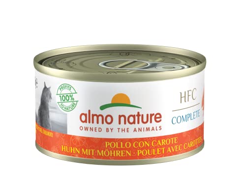 Almo Nature – HFC Complete – Huhn mit Karotte – Nassfutter für ausgewachsene Katzen, 24 Packungen à 70 g von almo nature