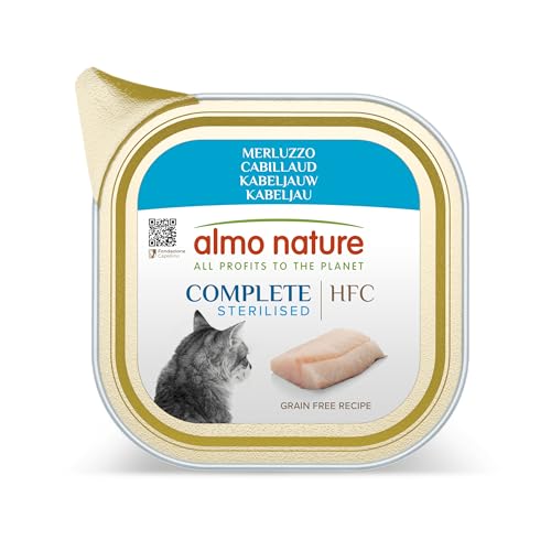 Almo Nature HFC Complete Sterilised, Nassfutter für Erwachsene Katzen - Kabeljau, 1,445 kg (17 x 85 g) von almo nature