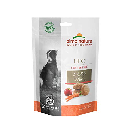 Almo Nature HFC Confiserie, Snack für Erwachsene Hunde mit Apfel und Karotte - Packung mit 720 g (12 x 60 g) von almo nature