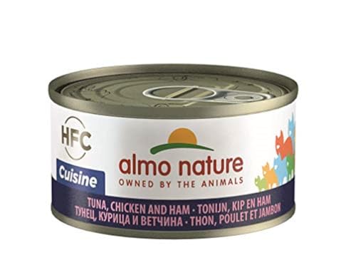 almo nature HFC Cuisine Katzenfutter Nassfutter mit Thunfisch, Huhn und Schinken (24 Dosen à 70 g) von almo nature