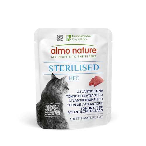 Almo Nature HFC Functional – Sterilised – Nassfutter für ausgewachsene Katzen – Atlantikthunfisch – 24 Beutel à 50g von almo nature