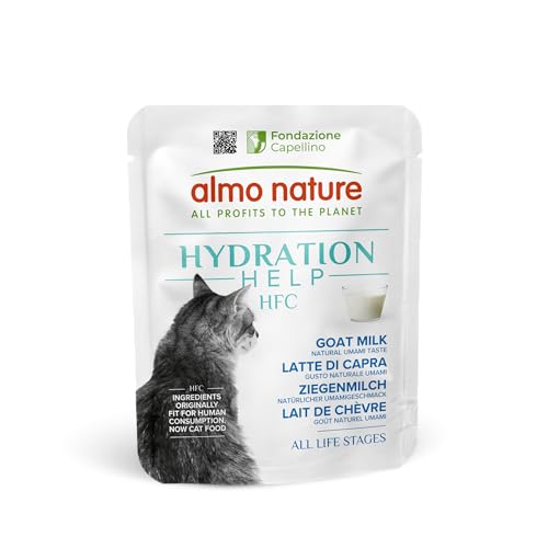 Almo Nature HFC Hydation Help, Nassfutter für Katzen – Ziegenmilch – 1,2-kg-Packung (24 x 50 g) von almo nature