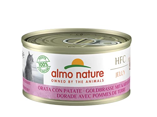 Almo Nature – HFC Jelly Dorade mit Kartoffeln – Nassfutter für ausgewachsene Katzen, 24 Packungen à 70 g von almo nature